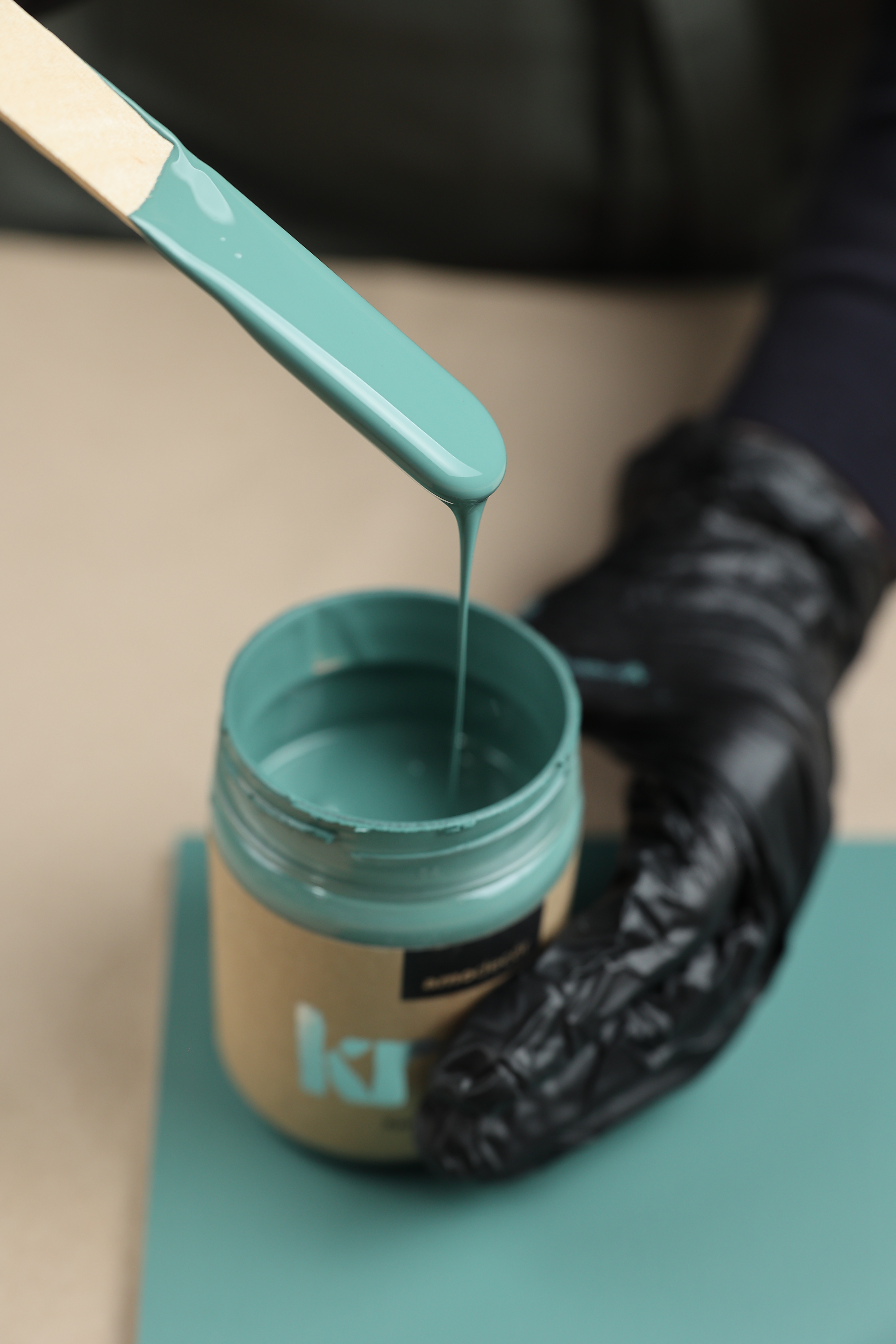Меловая краска для мебели АМОdecor — лакокрасочное покрытие AMO, Нефрит, 0,25 кг, для внутренних и наружных работ
