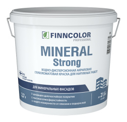 Фасадная воднодисперсионная краска Mineral strong, 2,7 л, Белый — Finncolor для строительства, для фасада