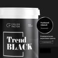 Краска износостойкая ЧЕРНАЯ полуматовая TREND, 0,9 кг, Черный — COLOR FACTOR для дома и ремонта, для фасада